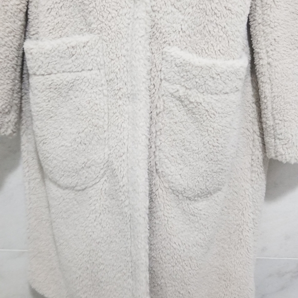 Halogen Patch Pocket Teddy Coat Cream Medium - Picture 7 of 10